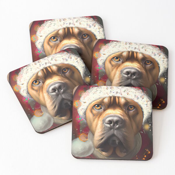 Item preview, Christmas Broholmer Wearing A Santa Hat designed and sold by ZenEverAI.