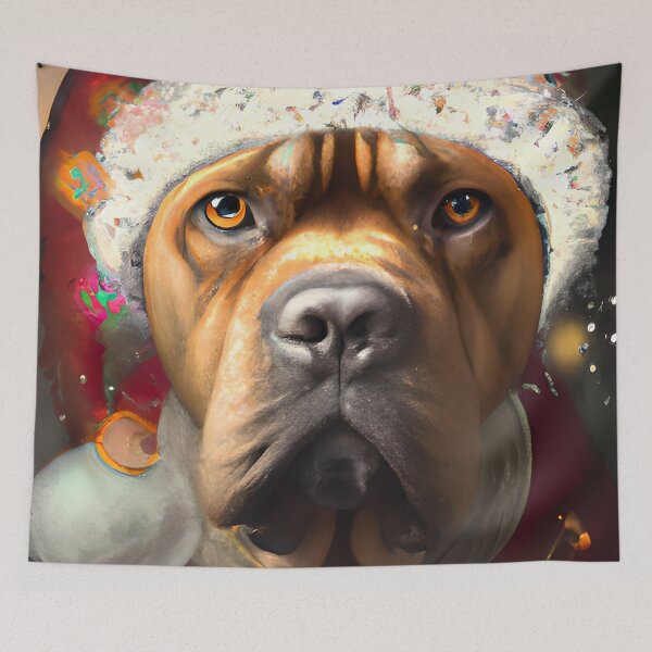 Item preview, Christmas Broholmer Wearing A Santa Hat designed and sold by ZenEverAI.