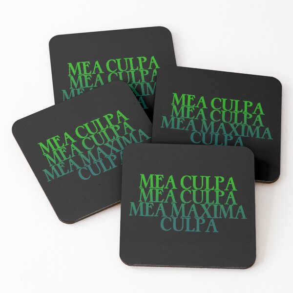 Item preview, Mea Culpa, Mea Maxima Culpa (Latin: Through my fault, through my most grievous fault) Green designed and sold by TheCatholicLady.