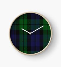 00267 Grant Hunting or Black Watch Military Tartan Clock