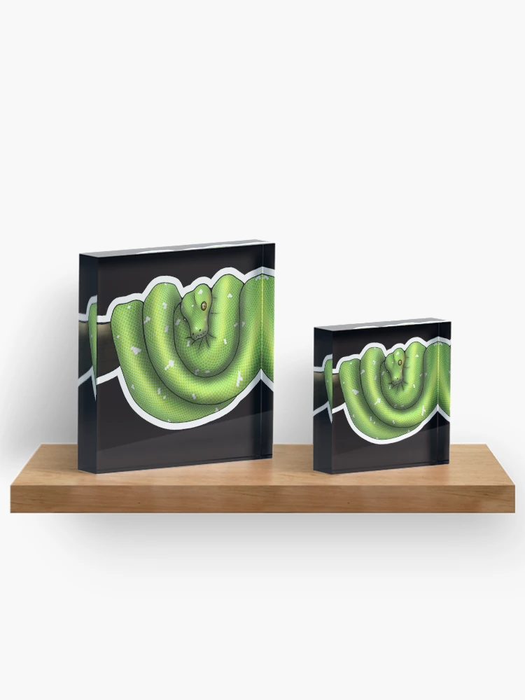Thumbnail 3 of 5, Acrylic Block, Green Tree Python Normal designed and sold by Kirin-Riki.