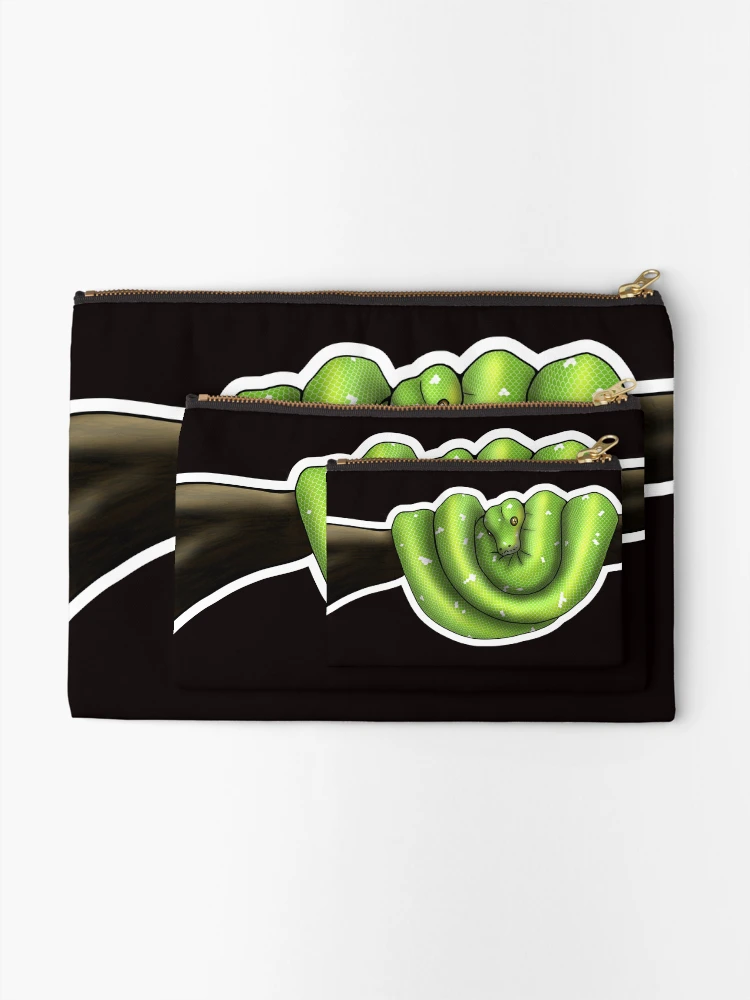 Thumbnail 2 of 4, Zipper Pouch, Green Tree Python Normal designed and sold by Kirin-Riki.
