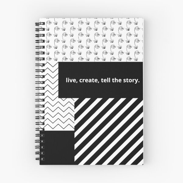 Item preview, Black Print Puffinka Notebook Live Create Tell the Story Quote #03 designed and sold by puffinka.