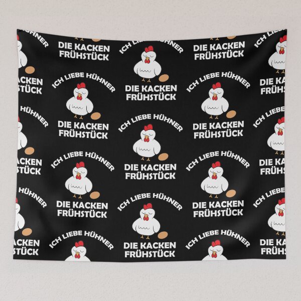 Aperçu de l'œuvre J'adore les poulets qui font caca au petit déjeuner créée et vendue par Mohja-Design.