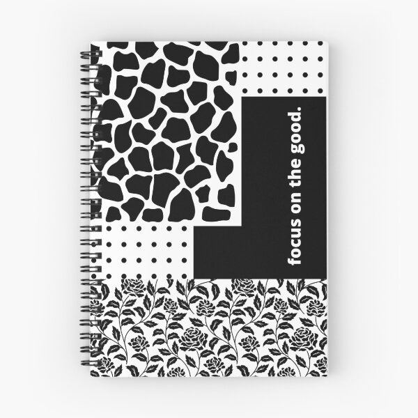 Item preview, Black Print Puffinka Notebook Focus On The Good Quote #04 designed and sold by puffinka.