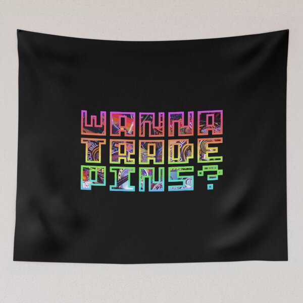 Item preview, Wanna Trade Pins? Pins and Rainbows Version designed and sold by Cabled Creature.