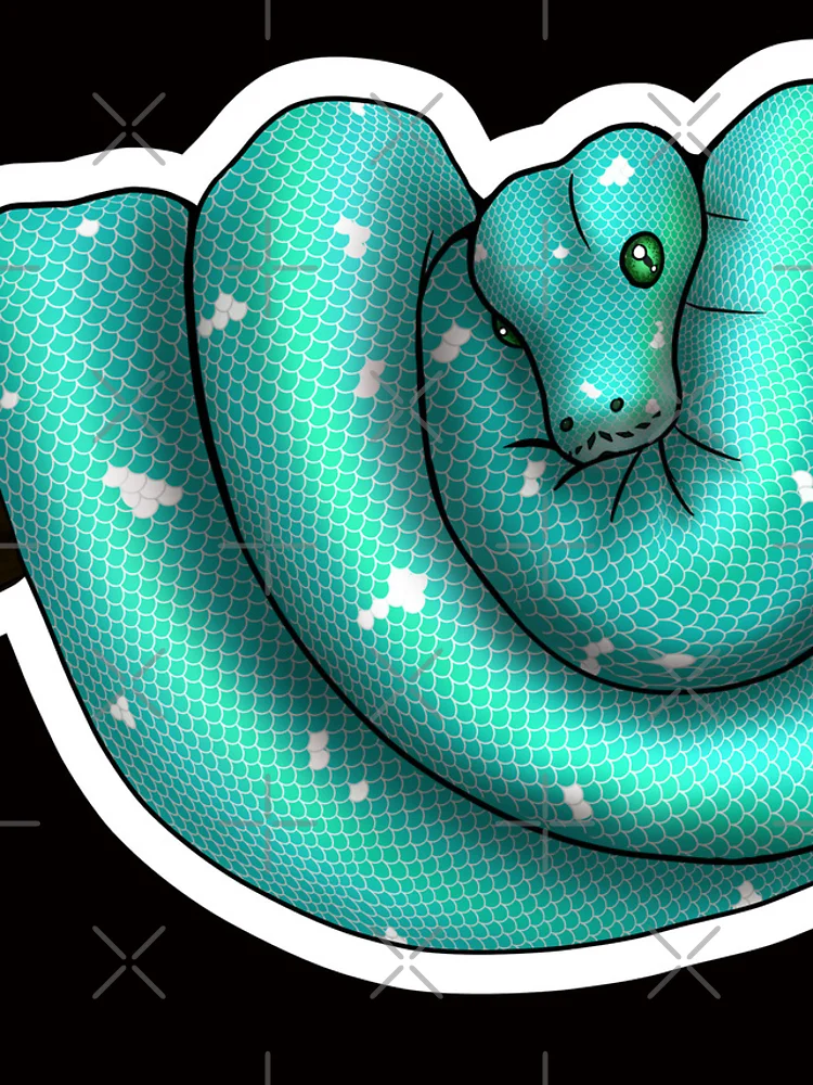 Thumbnail 4 of 4, iPhone Case, Green Tree Python Blue designed and sold by Kirin-Riki.