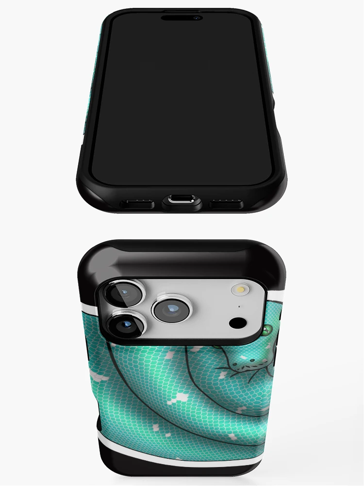 Thumbnail 3 of 4, iPhone Case, Green Tree Python Blue designed and sold by Kirin-Riki.