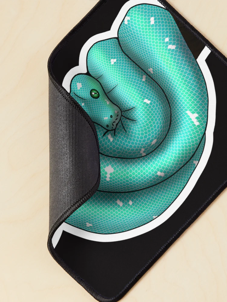 Thumbnail 2 of 5, Mouse Pad, Green Tree Python Blue designed and sold by Kirin-Riki.