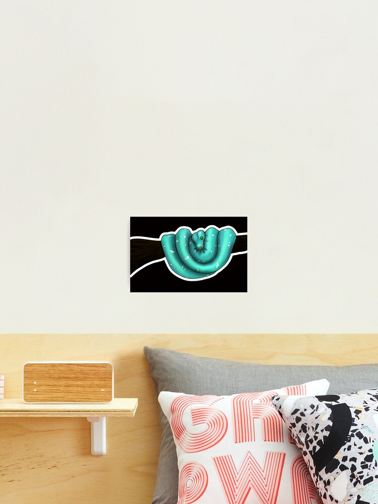 Thumbnail 2 of 3, Photographic Print, Green Tree Python Blue designed and sold by Kirin-Riki.