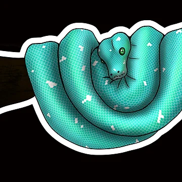 Artwork thumbnail, Green Tree Python Blue by Kirin-Riki