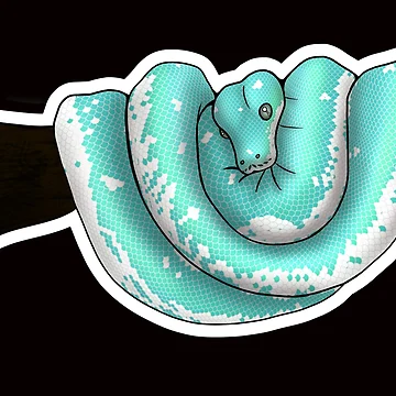 Artwork thumbnail, Green Tree Python Super Blue by Kirin-Riki
