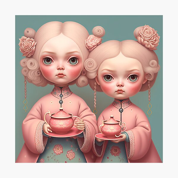 Sakura kimono Girls Photographic Print