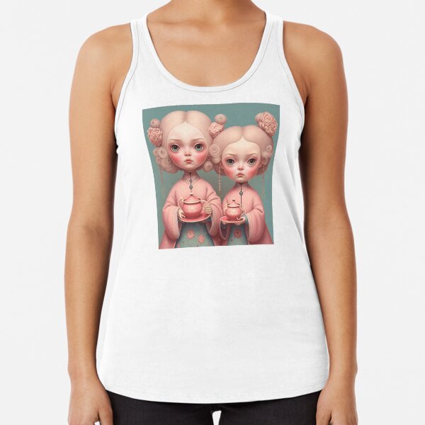 Sakura kimono Girls Racerback Tank Top