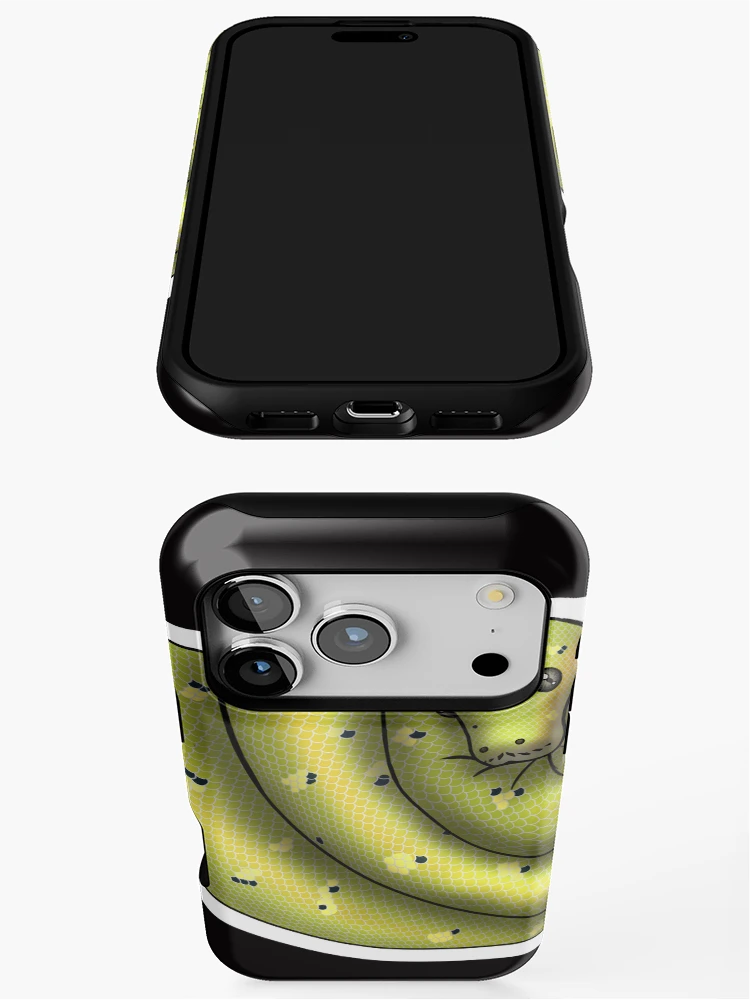 Thumbnail 3 of 4, iPhone Case, Green Tree Python High Yellow designed and sold by Kirin-Riki.