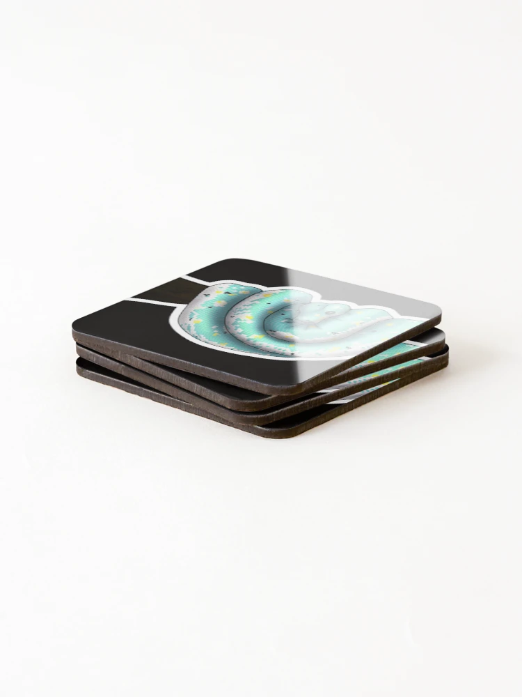 Thumbnail 4 of 5, Coasters (Set of 4), Green Tree Python Calico designed and sold by Kirin-Riki.