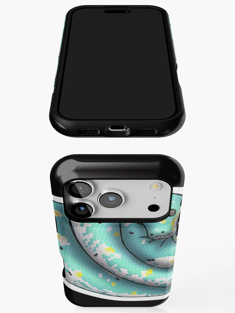 Thumbnail 3 of 4, iPhone Case, Green Tree Python Calico designed and sold by Kirin-Riki.