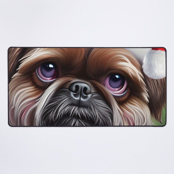 Item preview, Christmas Brussels Griffon Wearing A Santa Hat designed and sold by ZenEverAI.