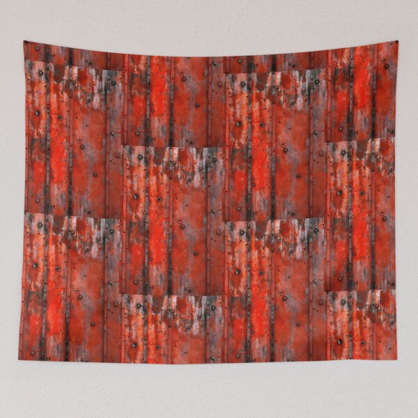 Item preview, Rusty old red metal surface wallpaper designed and sold by patterncrow.