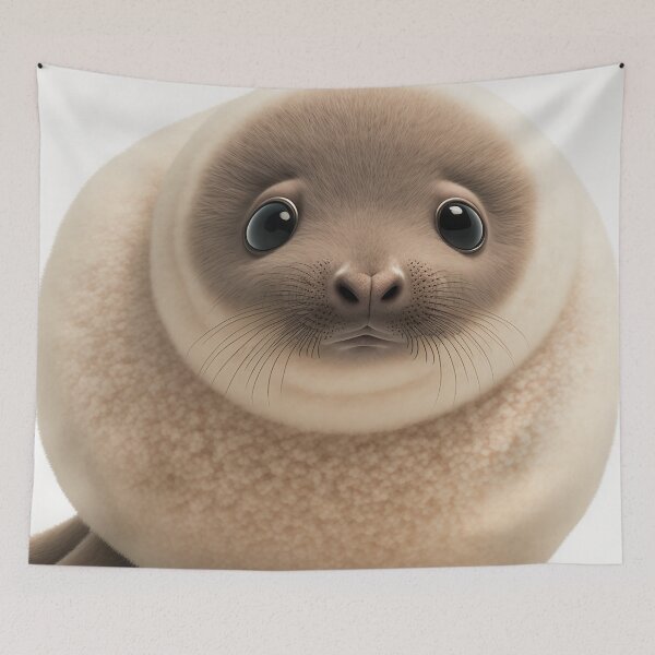 Item preview, Fuzzy Baby Seal designed and sold by GummywormDesign.