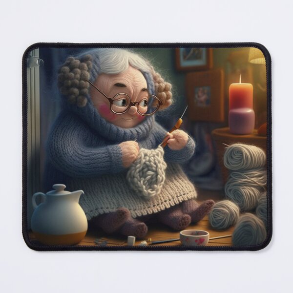 Item preview, Octopus old lady knitting designed and sold by BexStix.