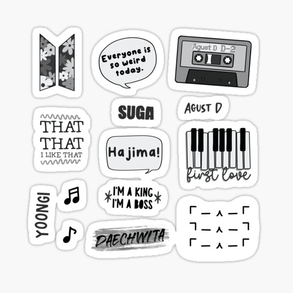 Artikel-Vorschau von Yoongi-Sticker-Set, designt und verkauft von natashacole.