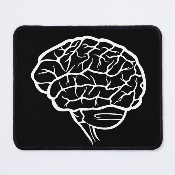 Item preview, brain white on black designed and sold by SaharaaDraws.