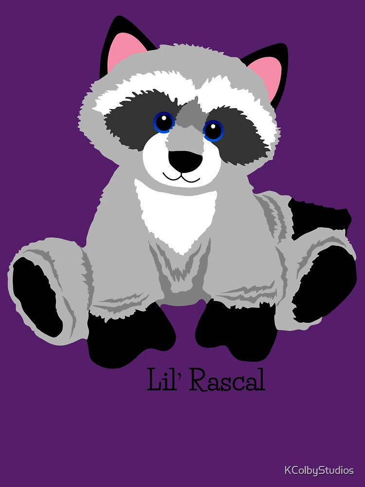 Thumbnail 4 of 4, Fitted Scoop T-Shirt, Lil' Rascal Racoon designed and sold by KColbyStudios.