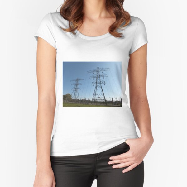 electricity pylons Fitted Scoop T-Shirt