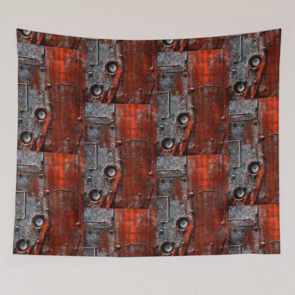 Item preview, Rusty old red metal surface wallpaper designed and sold by patterncrow.