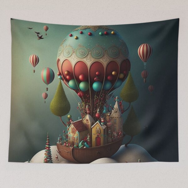 Item preview, Whimsical floating Christmas house designed and sold by BexStix.