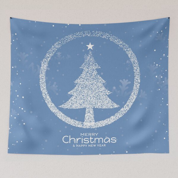 Item preview, Merry Christmas festival soft blue greeting designed and sold by Palteeshop.