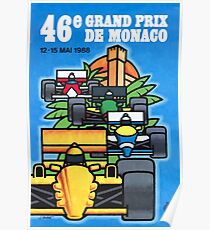 1988 Monaco Grand Prix Racing Poster Poster