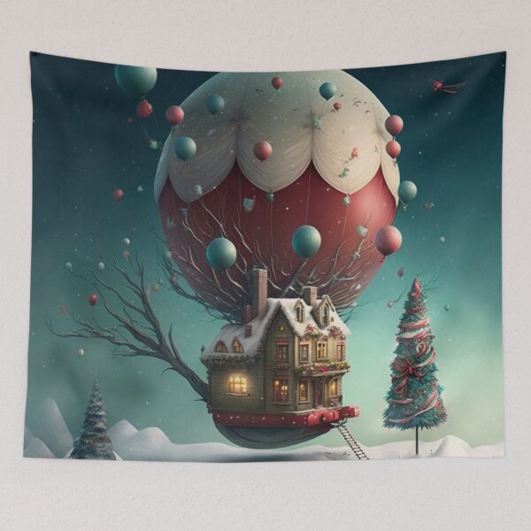 Item preview, Whimsical floating Christmas house designed and sold by BexStix.