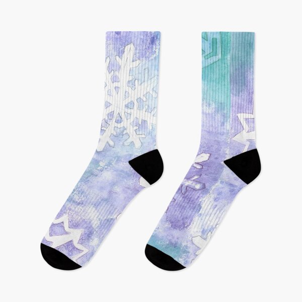 Item preview, Snowflakes on a blue, green and purple background designed and sold by JuliasArtWorld.
