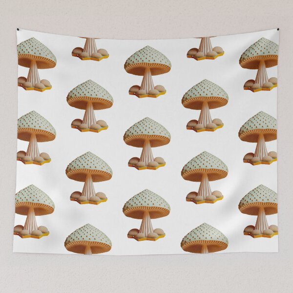 Item preview, Pastel Minimalistic Whimsical Magic Mushrooms - 3D designed and sold by The Oracle of Surrealism Sublime Consciousness.