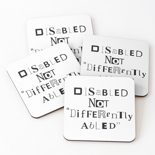Item preview, Disabled not "Differently Abled" - Black Text designed and sold by Cabled Creature.