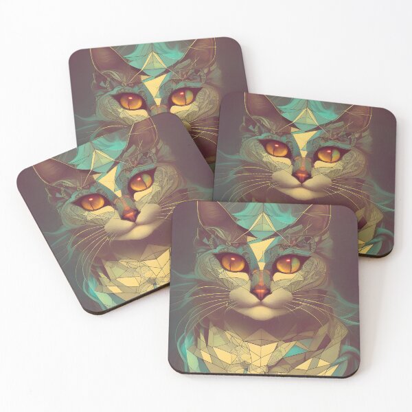 Item preview, Geometric Cat - Modern Digital Art designed and sold by Ai-michiart.