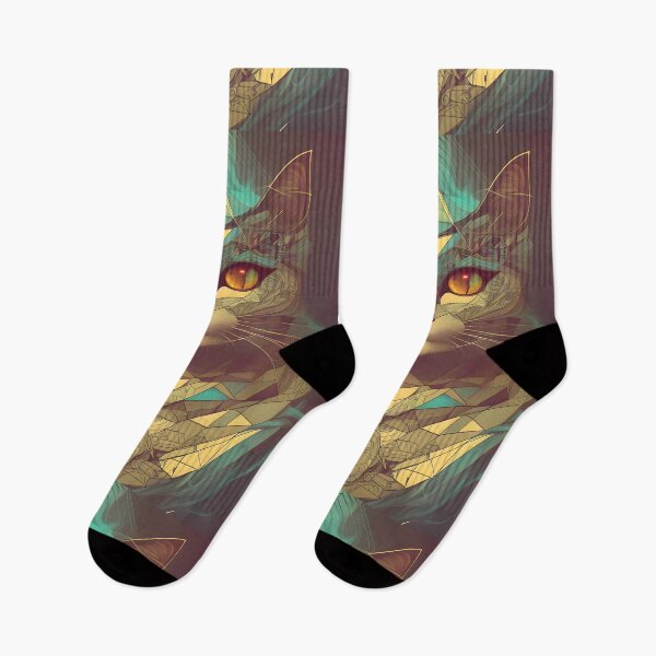 Item preview, Geometric Cat - Modern Digital Art designed and sold by Ai-michiart.