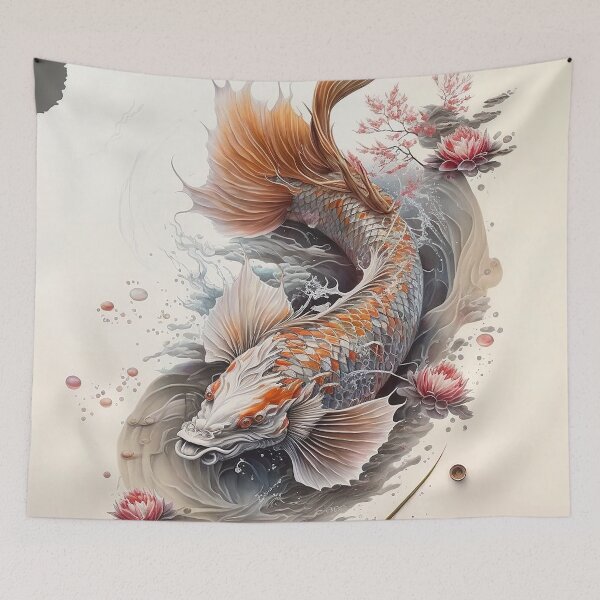 Item preview, White Dragon Koi Fish designed and sold by GummywormDesign.