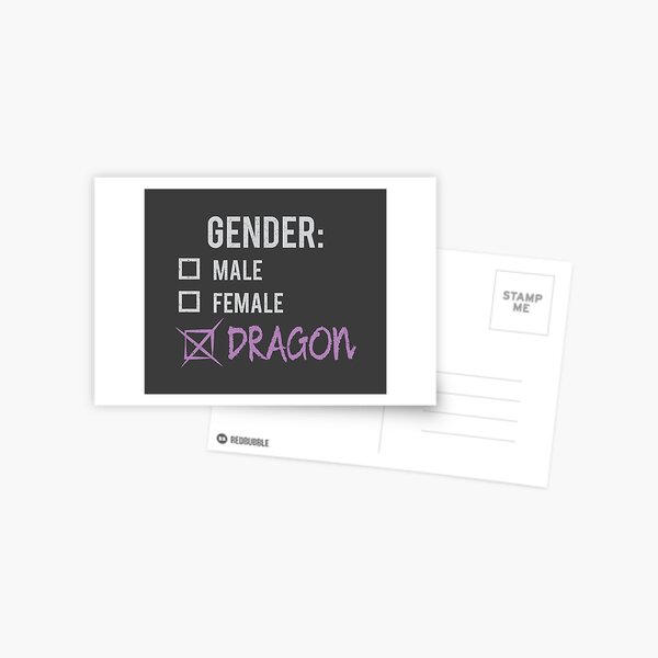 Gender: Dragon! Postcard