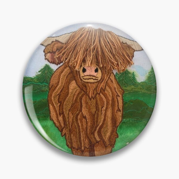 Item preview, Highland Cow Embroidery  designed and sold by AllBlueGem.