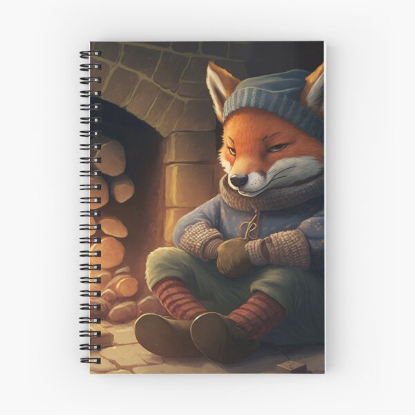Item preview, Mr. Fox sitting by a cozy fire designed and sold by BexStix.