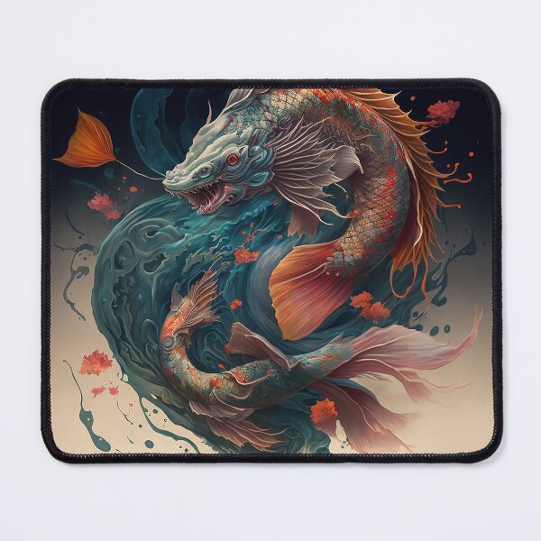 Item preview, Teal Dragon Koi Fish designed and sold by GummywormDesign.