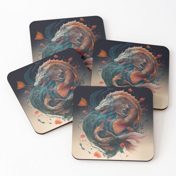 Item preview, Teal Dragon Koi Fish designed and sold by GummywormDesign.
