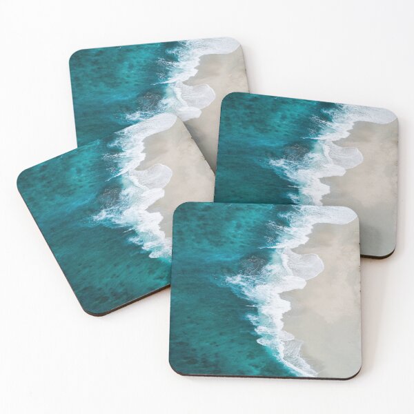 Item preview, Turquoise Sea Waves - Summer Blue Ocean - Aerial View Sea Wave - Ocean Wallpaper  designed and sold by Vikingstorm.