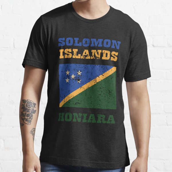 Solomon Islands T-Shirt Flag Color With Traditional Patterns main image 0