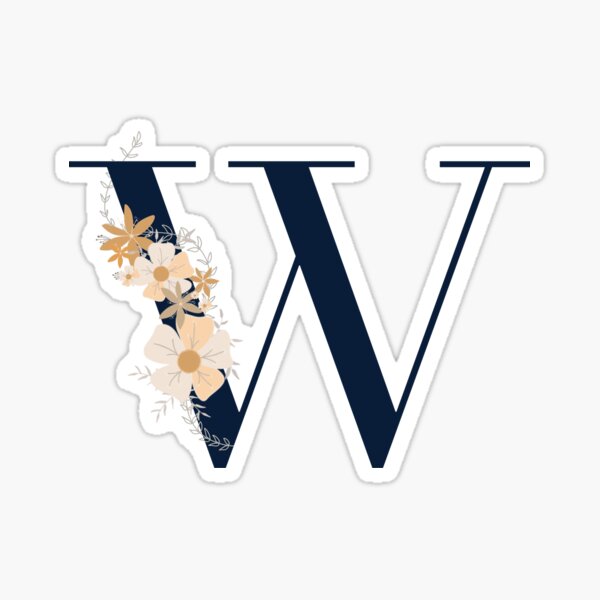 Buchstabe W Monogramm dunkelblau Sticker