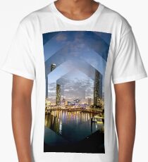 Beautiful Brisbane River Print - A Geometric Design Long T-Shirt