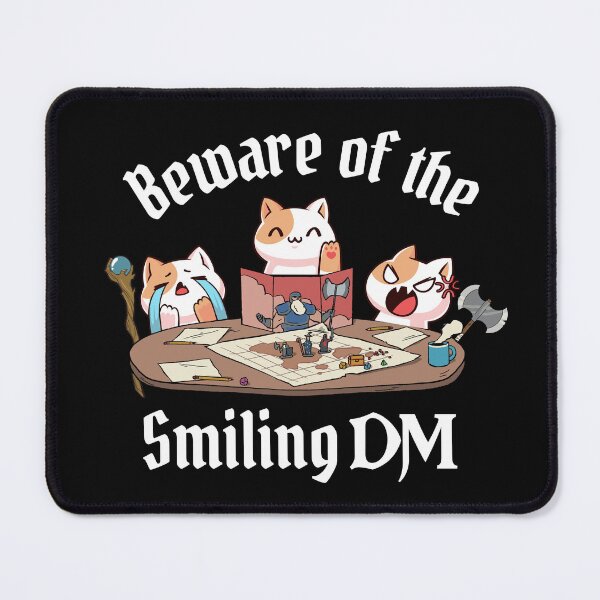 Item preview, CATS PLAYING DUNGEONS AND DRAGONS, Funny Beware of the Smiling Dm designed and sold by DungeonAtelier.